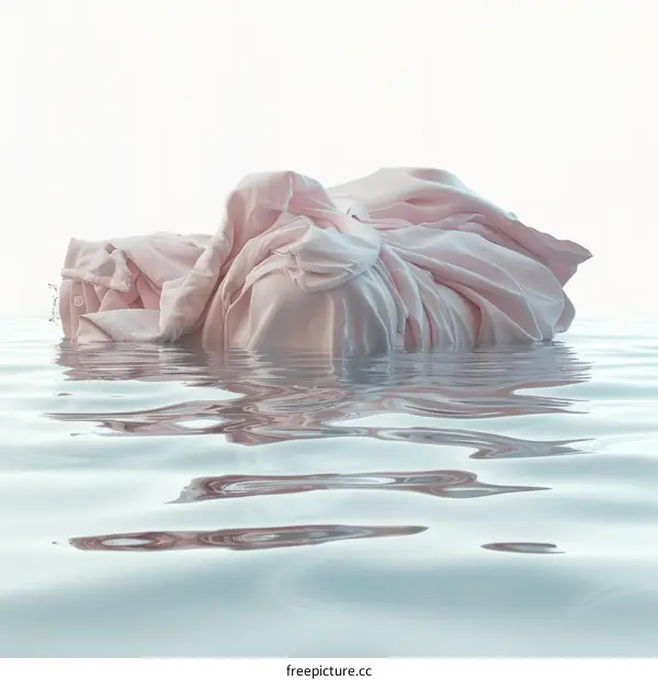 A Pink Shirt Submerged in Water
