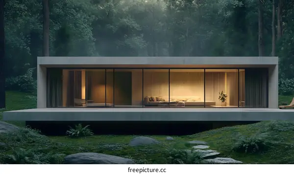 Modern House Design in the Forest