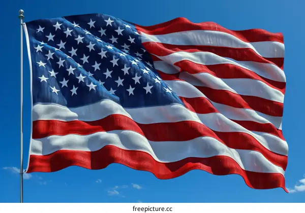 American flag waving in the wind