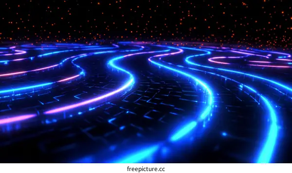 Abstract Neon Light Paths on Geometric Surface