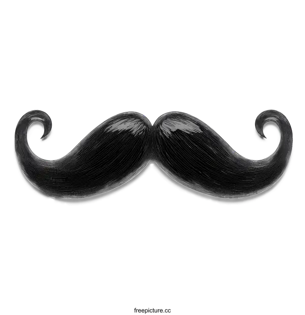[Transparent Background PNG]Classic Black Mustache Illustration