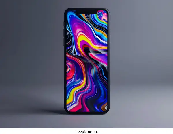 Colorful Abstract Art on Smartphone Screen