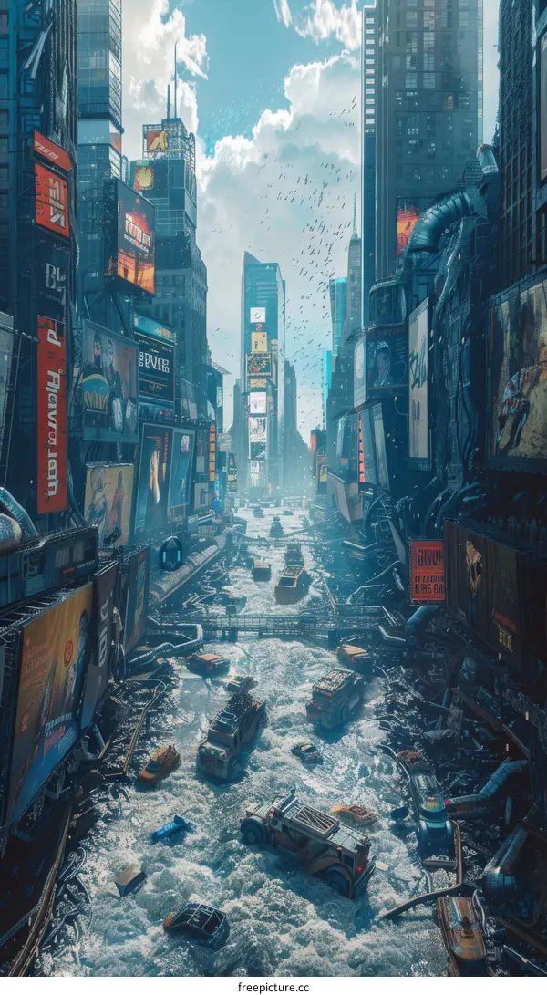 Flooded Futuristic Cityscape