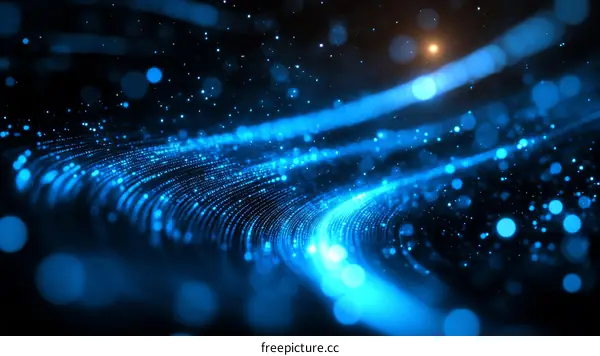 Abstract Digital Blue Light Waves