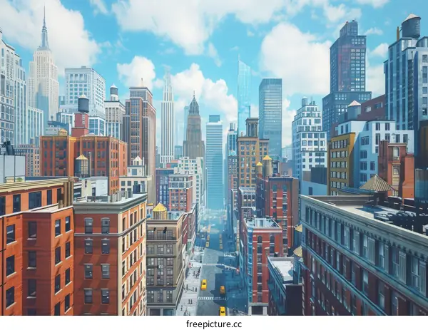 Cityscape Illustration of New York