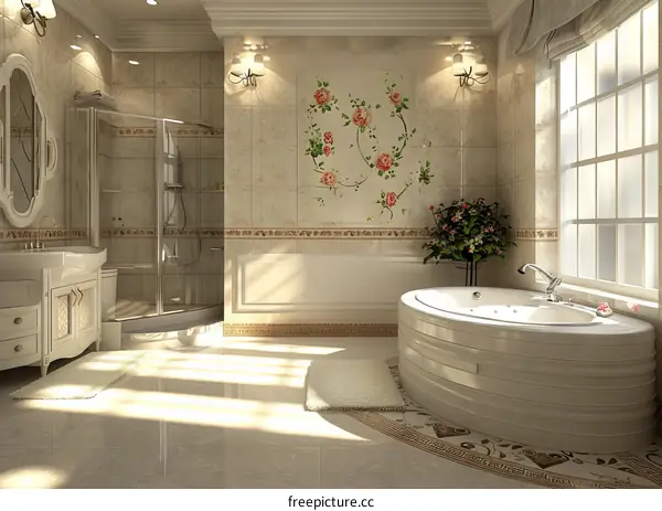 Luxury Bathroom Interior with Timeless Style