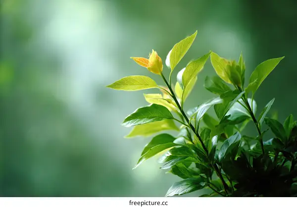 Close-up Fresh Green Leaves in Nature Background