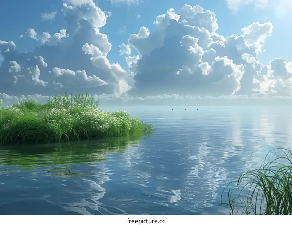 beautiful lake in the summer