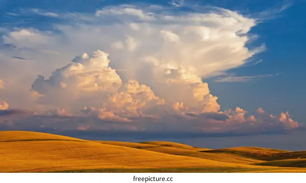 Golden Field Under a Dramatic Sky