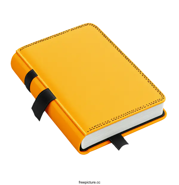 [Transparent Background PNG]Orange Leather Bound Book Illustration