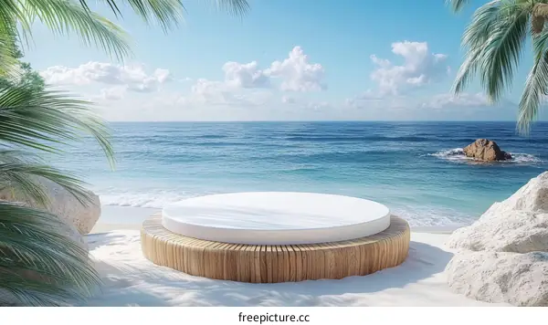 Beachfront Empty Round Platform Scene Design