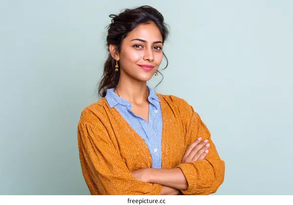 Confident Woman Portrait with Arms Crossed