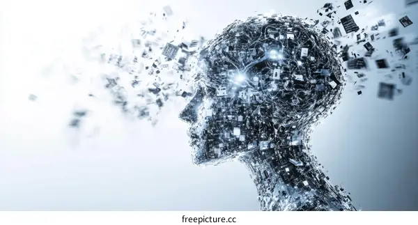 Abstract Digital Human Profile with Data Fragmentation