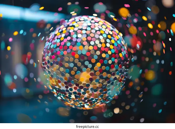 Abstract Colorful Sphere with Dots