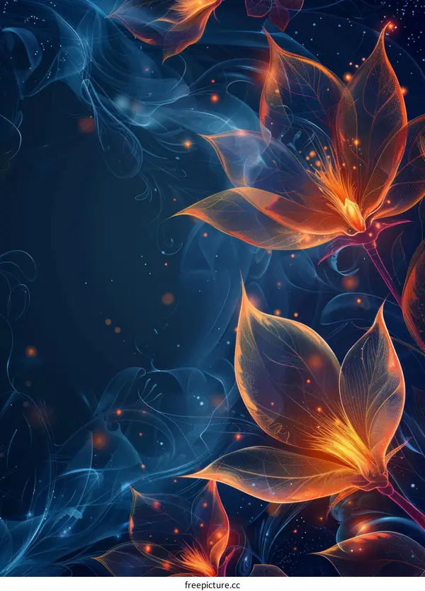 Floral Flame: Abstract Nature Art
