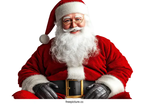 [Transparent Background PNG]Santa Claus Portrait Against a White Background