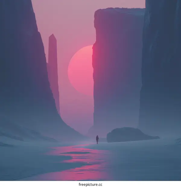 A Wanderer's Journey through the Purple Canyon