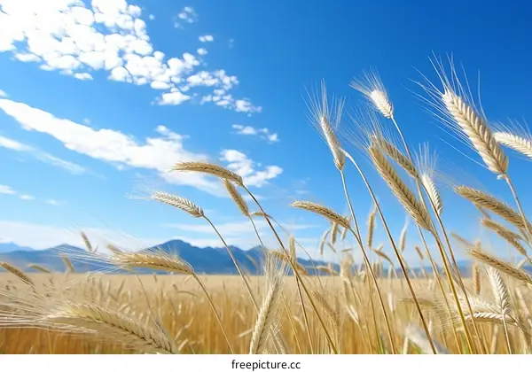 A field of wheat blowing in the wind