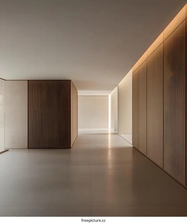 Minimalist Interior Design of a Modern Home Corridor