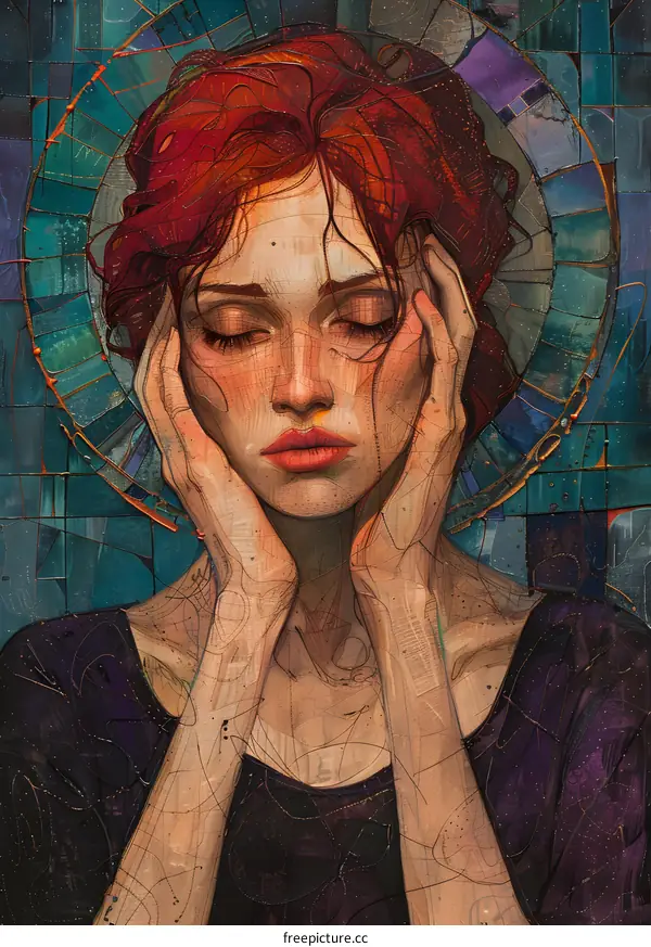 Portrait of a young woman with red hair