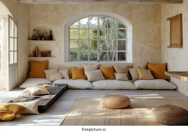 Rustic Living Room with Natural Elements