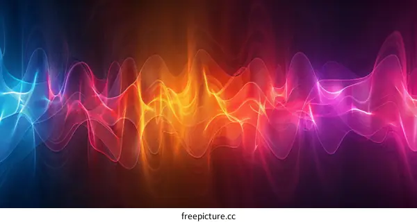 Luminous Abstract Art with Multicolored Waves