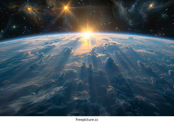 Breathtaking Sunrise Over Earth From Space