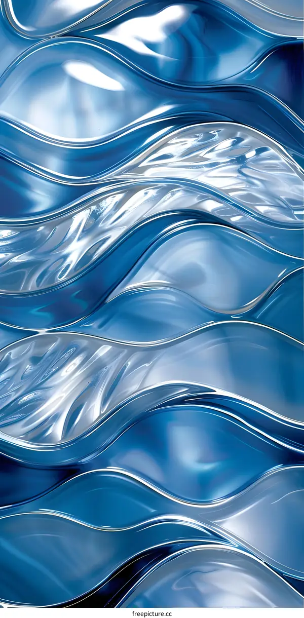 Blue and white abstract waves background