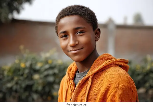 Portrait of a Smiling Black Boy
