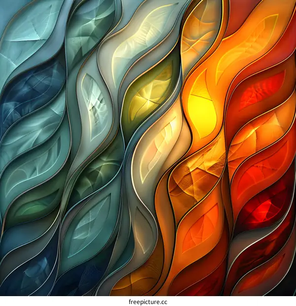 Abstract Wavy Shapes Background