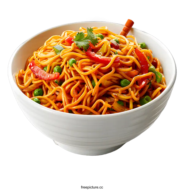 [Transparent Background PNG]bowl of noodles with vegetables