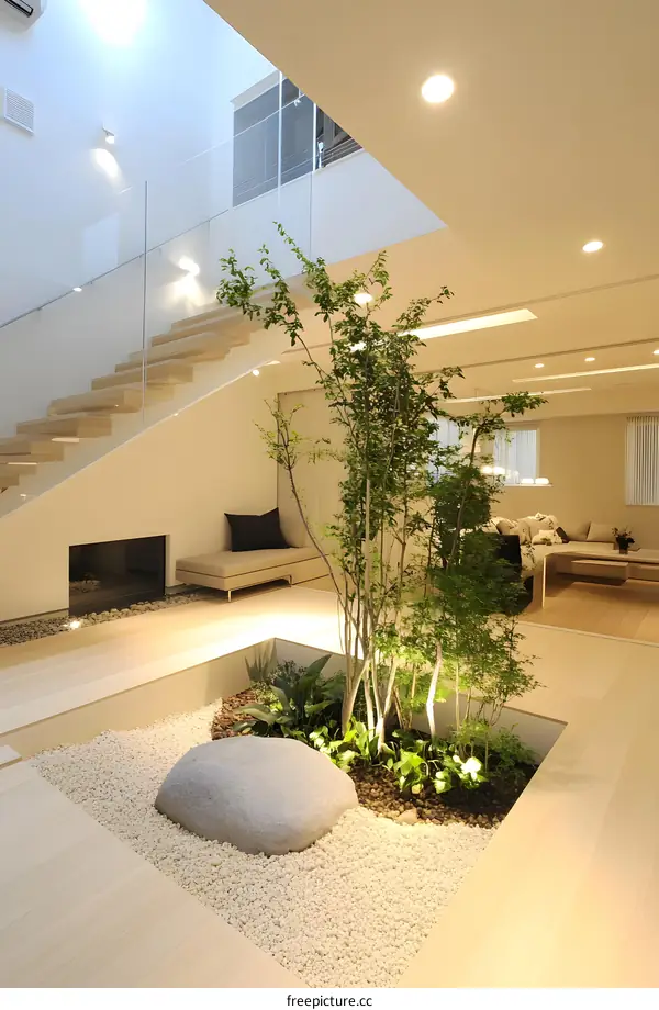 Modern Minimalist Home Interior Design With Indoor Garden
