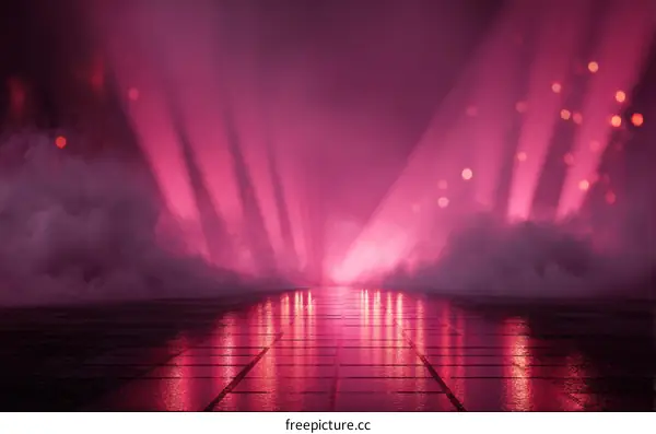 Pink Stage Lighting with Smoky Atmosphere