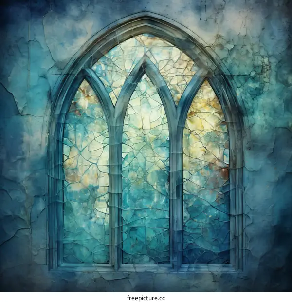 Blue Gothic Church Window