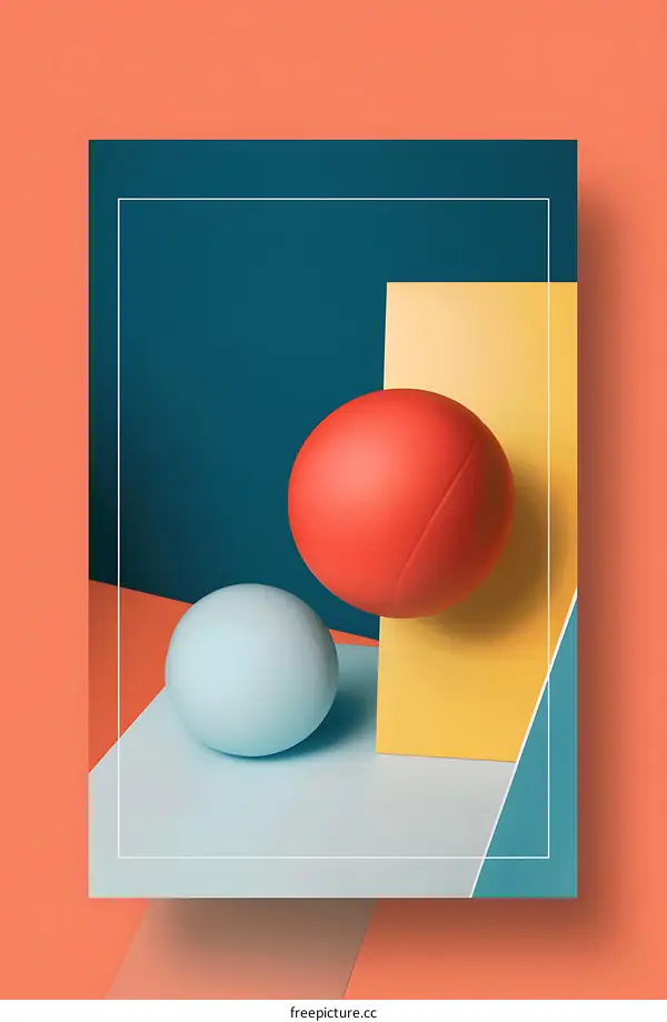 Abstract Geometric Shapes in Vibrant Colors