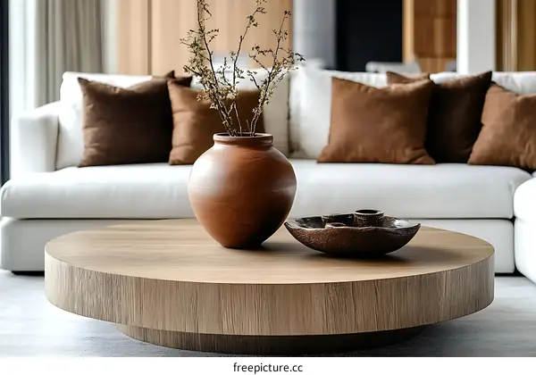 Modern Minimalist Coffee Table in a Living Room