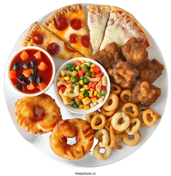 [Transparent Background PNG]Variety of Appetizers on a Plate