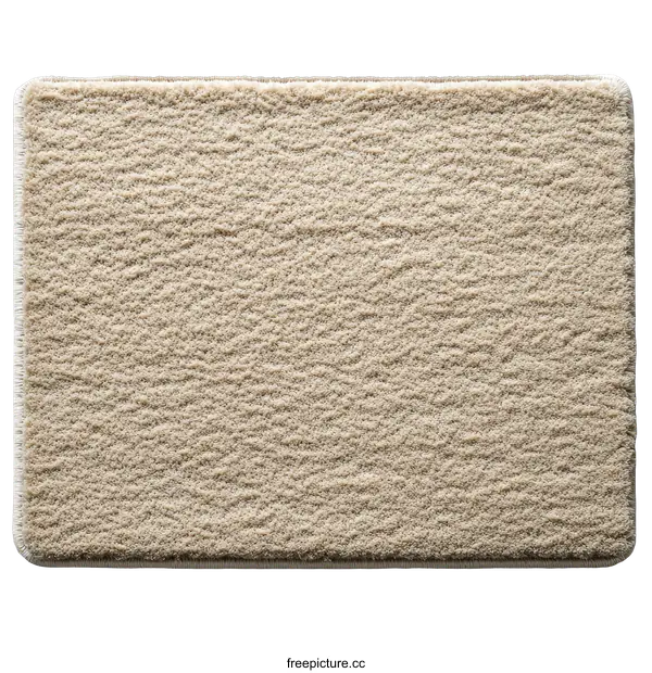 [Transparent Background PNG]Beige Rectangular Plush Carpet Texture