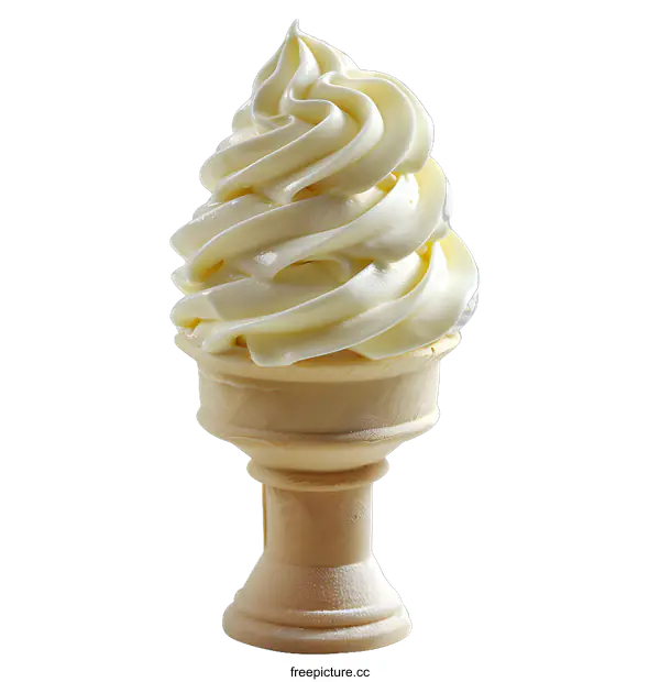 [Transparent Background PNG]A vanilla soft serve ice cream cone
