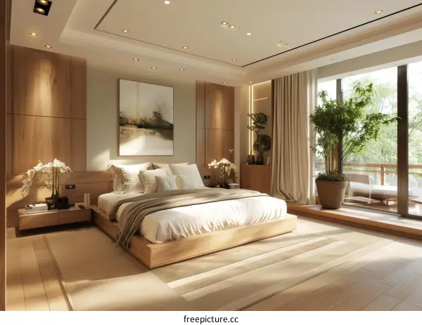 Modern & Comfortable Bedroom with Balcony