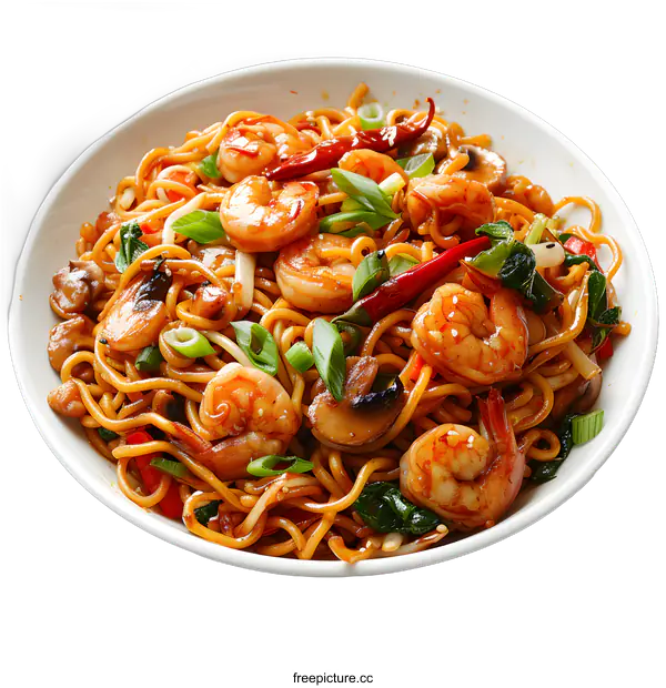 [Transparent Background PNG]Spicy Shrimp Noodles