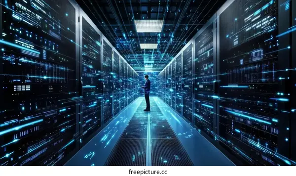 Modern Data Center with One Person