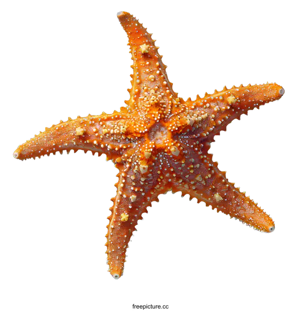 [Transparent Background PNG]Orange Starfish on White Background