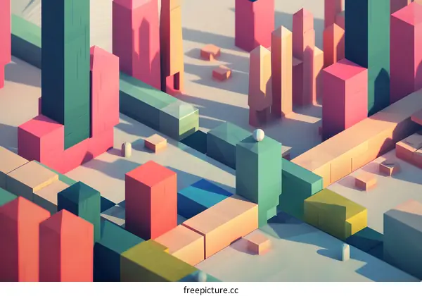 Abstract Low Poly Cityscape