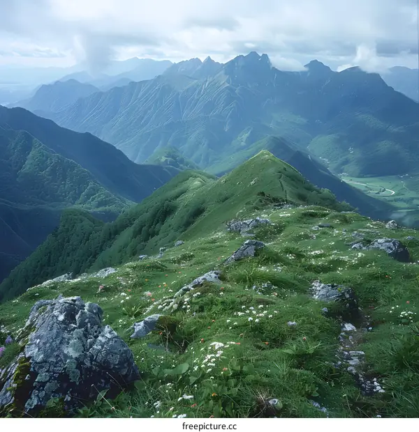 mountain range under the blue sky