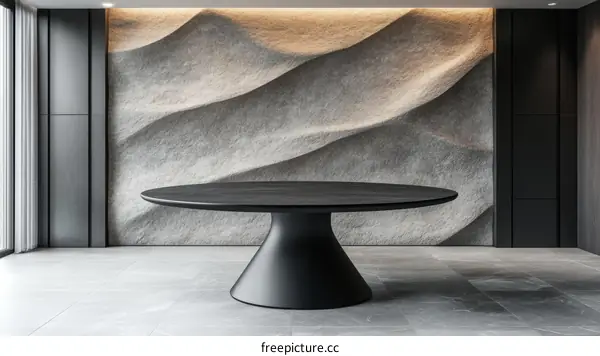 Modern Minimalist Oval Table Interior Design