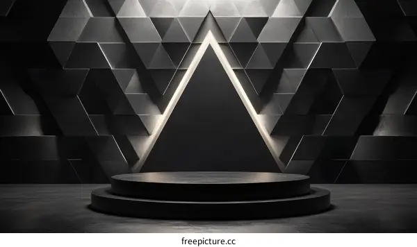 Dark Geometric Podium Display Background