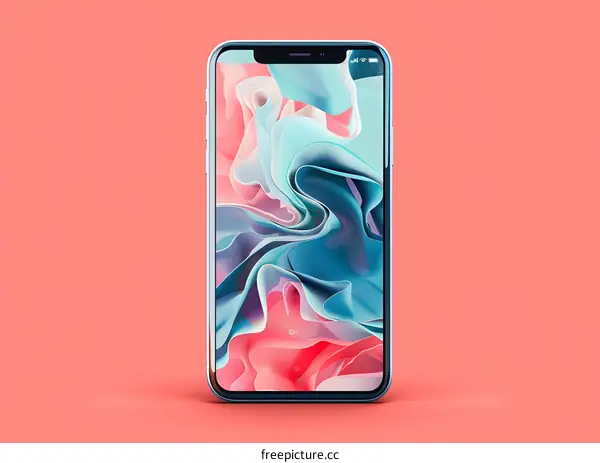 Abstract Phone Wallpaper with Pink and Blue Colors