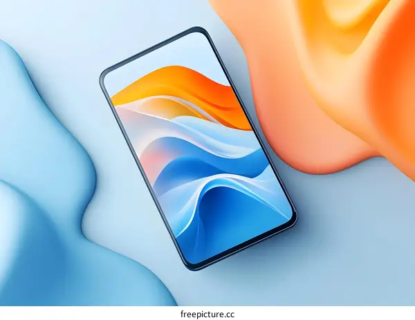 Blue and Orange Abstract Phone Wallpaper