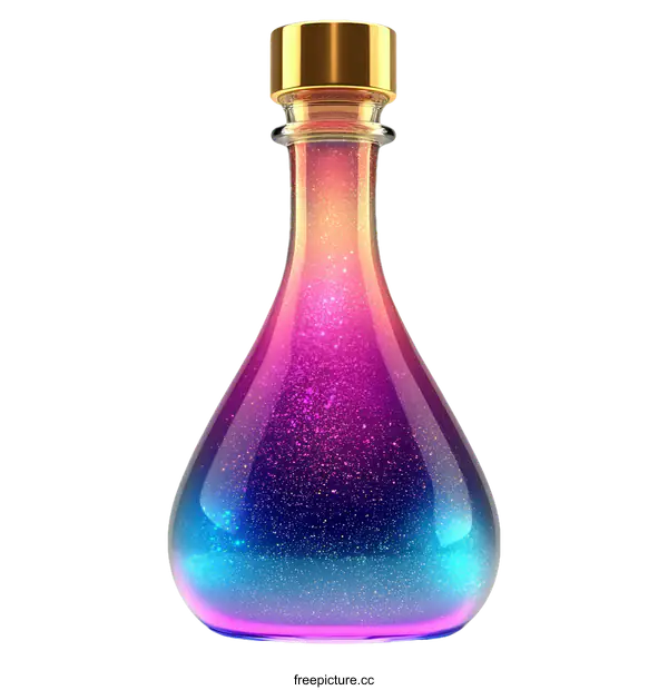 [Transparent Background PNG]Colorful Magic Potion Bottle Illustration